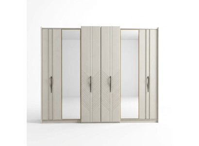 Armoire blanche moderne de chambre à coucher 4 portes en bois nouvelle