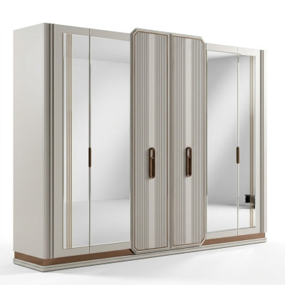 Armoire de chambre blanche Armoire en verre Armoire en bois Mobilier moderne