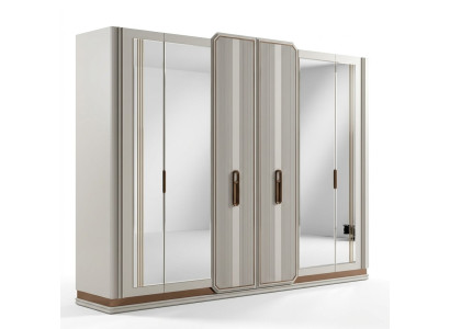 Armoire de chambre blanche Armoire en verre Armoire en bois Mobilier moderne