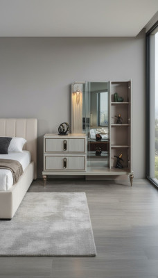 Exclusif Commode en bois de luxe Miroir de chambre Noble Meubles élégants