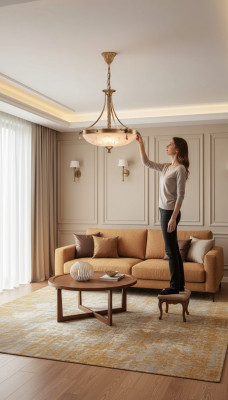 Lustre luminaire Lumière du salon Lustre en verre brillant neuf