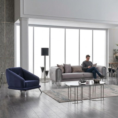 Ensemble de meubles de design pour le salon Ensemble de canapés 3+1 Ensemble de mobilier Canapé Rembourrage Suite
