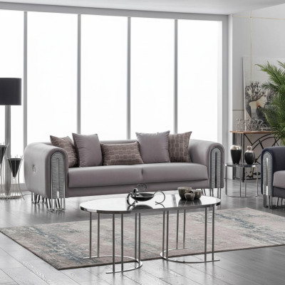 Canapé en tissu de luxe pour le salon à trois places de 240 cm de largeur