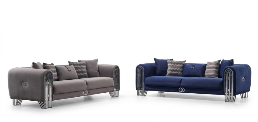Ensemble complet 2 pièces Tissu d'ameublement de luxe pour canapé 3+3 places nouveau