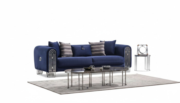 Sofa de salon 3 places Design moderne Tissu d'ameublement Canapé de luxe