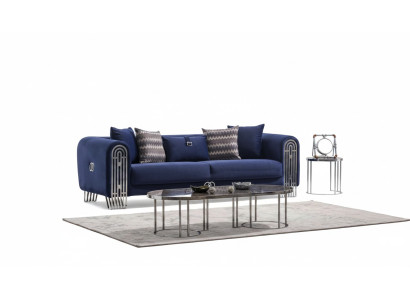 Sofa de salon 3 places Design moderne Tissu d'ameublement Canapé de luxe