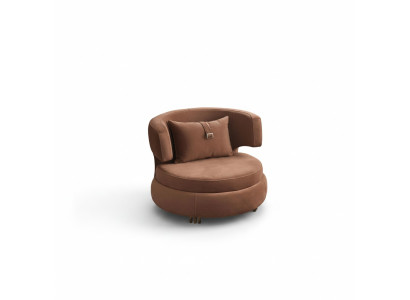 Fauteuil de luxe Salon Tissu d'ameublement Brun Siège neuf Design moderne