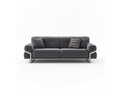 Canapé gris Mobilier de salon complet Canapé trois places de luxe upholstéré