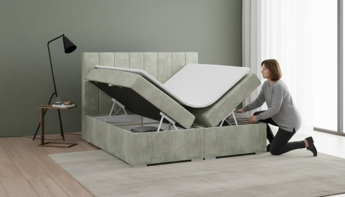 Lit de luxe Mobilier rembourré Chambre à coucher Lit boxspring Design Lit double neuf