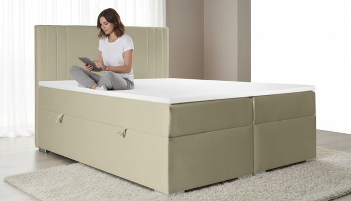 Lit double Rembourrage Chambre Lit Mobilier moderne Lit rembourré Lit à sommier tapissier