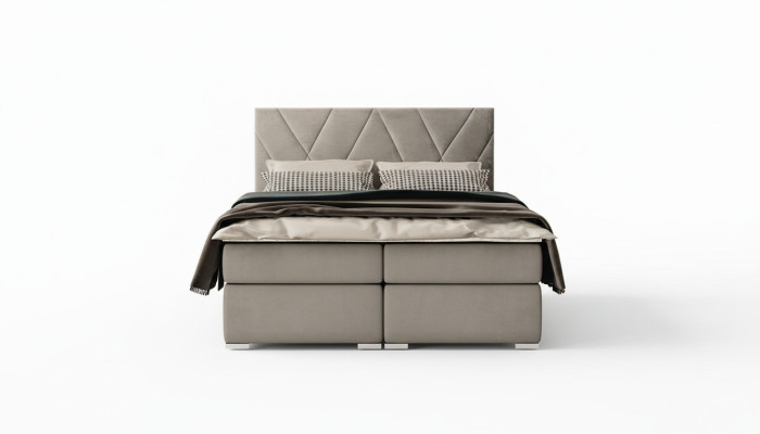 Chambre de luxe Lit Tissu de rembourrage Design Lit double Mobilier Lit sommier à ressorts