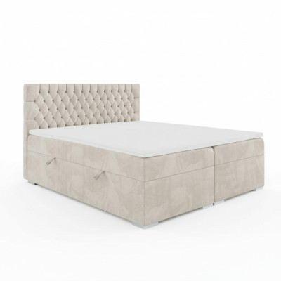 Lit double Chesterfield Chambre Lit de luxe Mobilier moderne Lit à sommier tapissier