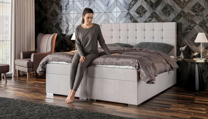Meubles de lit Design moderne Lit double Chambre de luxe Lit en tissu à ressorts ensachés