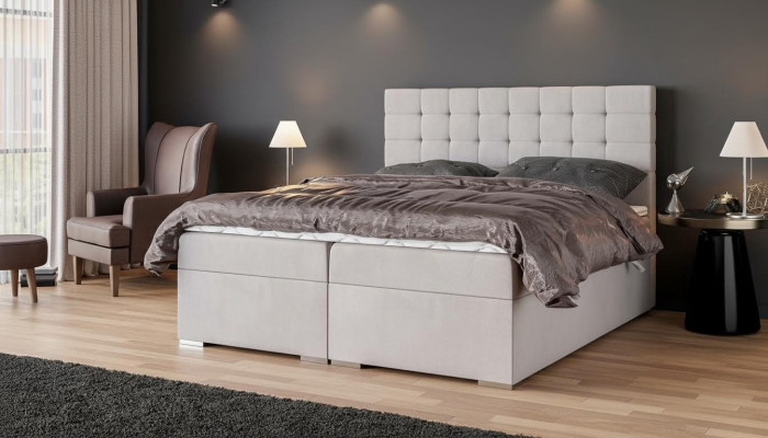 Meubles de lit Design moderne Lit double Chambre de luxe Lit en tissu à ressorts ensachés