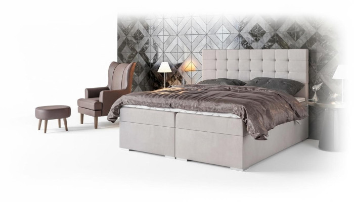 Meubles de lit Design moderne Lit double Chambre de luxe Lit en tissu à ressorts ensachés