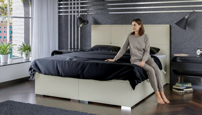 Chambre Lit Revêtement Tissu Design Mobilier de luxe Lit double lit sommier à ressorts