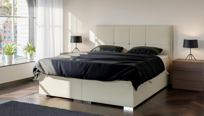 Chambre Lit Revêtement Tissu Design Mobilier de luxe Lit double lit sommier à ressorts