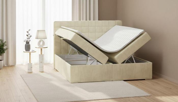 Lit double Lit moderne Lit de luxe Lit rembourré Mobilier Lit sommier renforcé