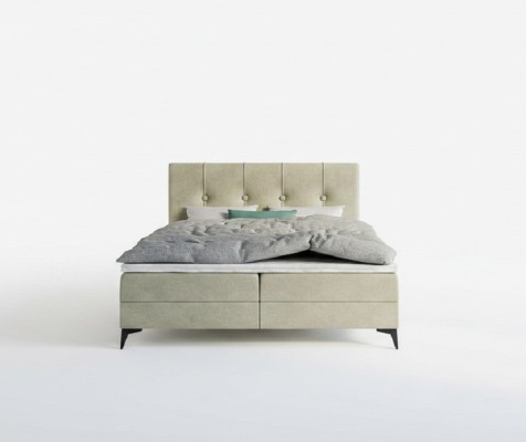Lit Lit de luxe Chambre Rembourré Mobilier Design Lit double Lit à sommier tapissier en tissu
