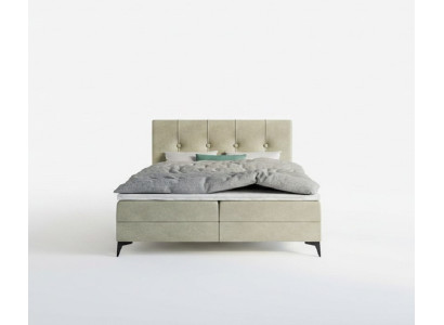 Lit Lit de luxe Chambre Rembourré Mobilier Design Lit double Lit à sommier tapissier en tissu