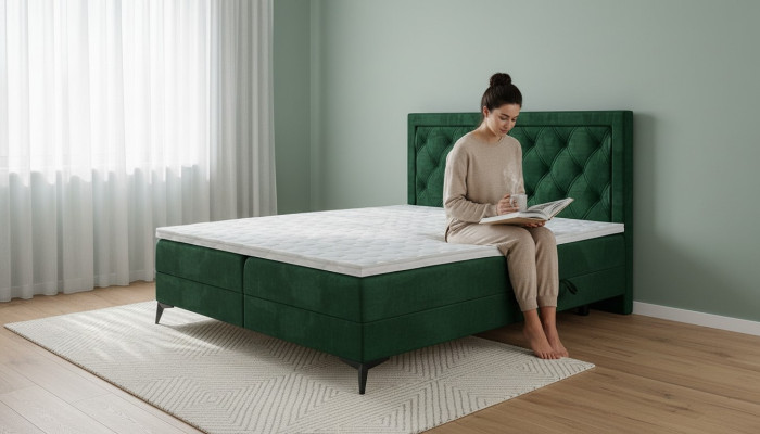 Lit rembourré de luxe Lit à sommier tapissier Lit double Rembourrage Tissu de design de lit Meubles