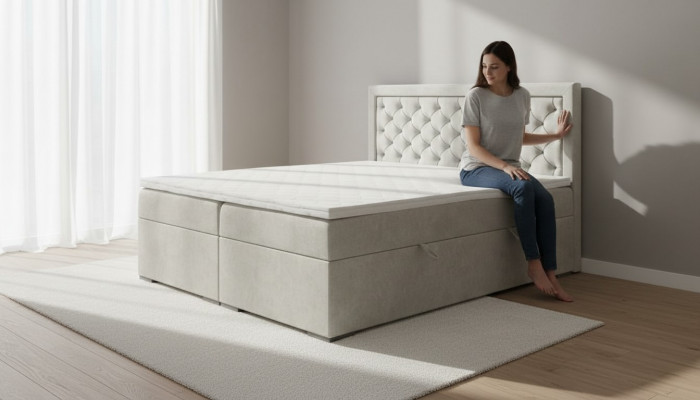 Chambre Lit Mobilier de luxe Style Moderne Lit avec sommier Design Lit double