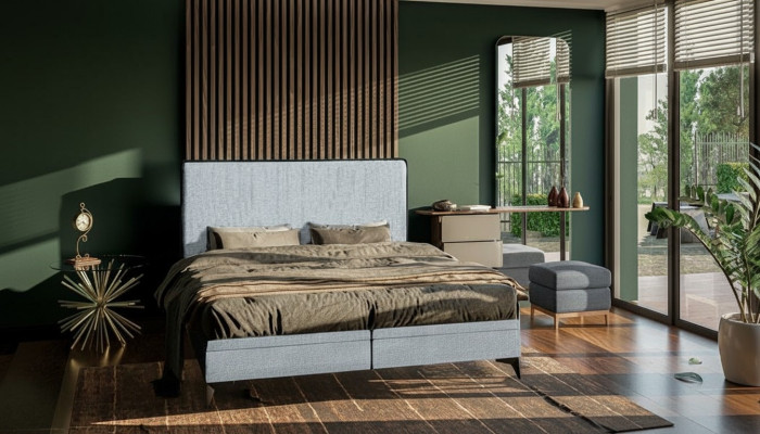 Lit double moderne Lit double de concepteur Chambre à coucher Tissu d'ameublement Mobilier Lits