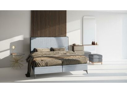 Lit double moderne Lit double de concepteur Chambre à coucher Tissu d'ameublement Mobilier Lits