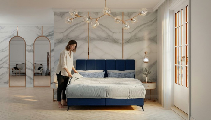 Lit moderne Chambre Designer Lit double Lit sommier Lit rembourré