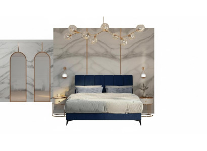 Lit moderne Chambre Designer Lit double Lit sommier Lit rembourré