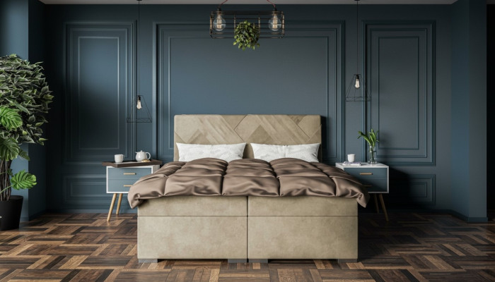 Concepteur de lits de luxe Chambre à coucher Design Mobilier rembourré Moderne Lit double Lit à sommier tapissier