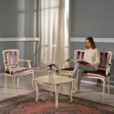 Ensemble de sièges classiques Tabouret Fauteuil Mobilier de salon Bancs Suite neuf