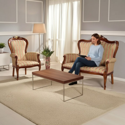 Canapé classique ensemble de meubles de sièges banc trois places table basse de luxe