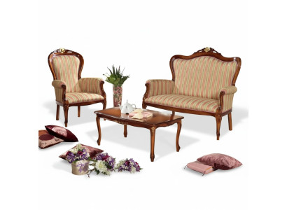 Canapé classique ensemble de meubles de sièges banc trois places table basse de luxe