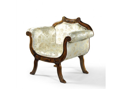 Classique ou luxueux fauteuil à dossier unique en textile pour siège d'ameublement de designer
