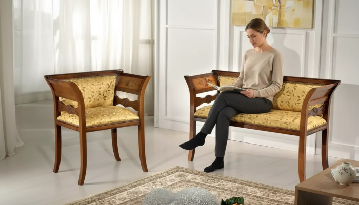 Ensemble de sièges design, banc rembourré, mobilier de siège de luxe, chaise en tissu 2+1 place