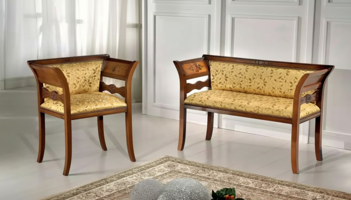 Ensemble de sièges design, banc rembourré, mobilier de siège de luxe, chaise en tissu 2+1 place