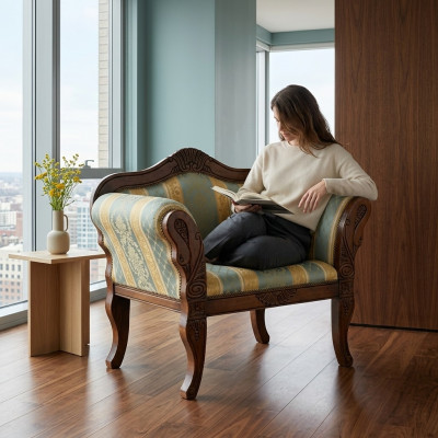 Classique fauteuil designer une place rembourré neuf Mobilier de salon