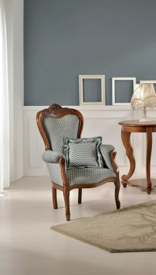 Fauteuil classique de salon en tissu, meuble rembourré, siège unique de bureau