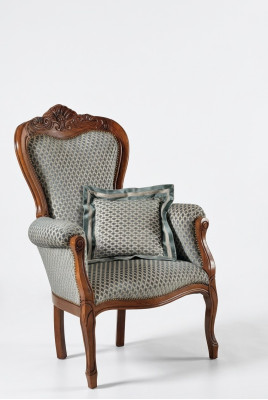 Fauteuil classique de salon en tissu, meuble rembourré, siège unique de bureau
