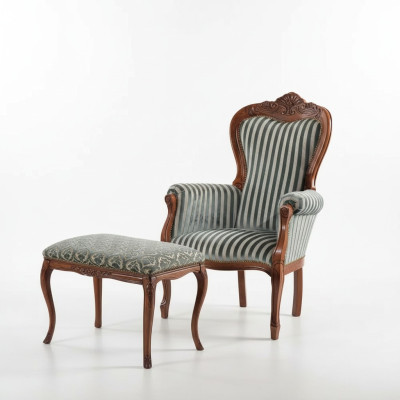 Fauteuil classique pour le salon, 1 place, designer, tissu d'ameublement.