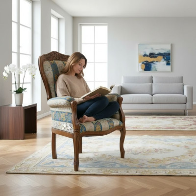 Fauteuil de concepteur Siège tissu Rembourrage Luxe Textile Meubles Classique Design