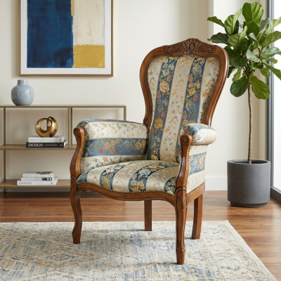 Fauteuil de concepteur Siège tissu Rembourrage Luxe Textile Meubles Classique Design