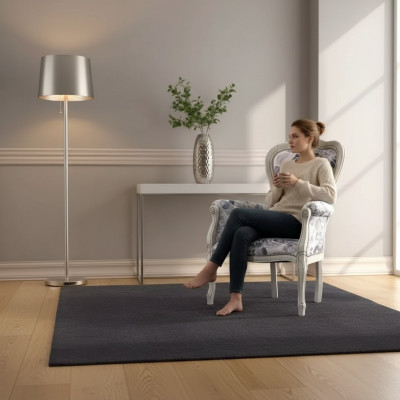 Fauteuil classique à accoudoirs et ailes Tissu de designer Fauteuil Rembourré Salle de séjour