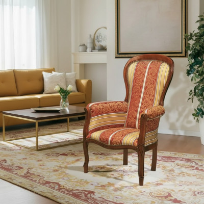 Classique fauteuil grand luxe en tissu Fauteuil rembourré avec cadre en bois neuf