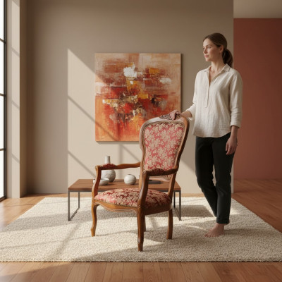 Chaise avec accoudoir Chaise de salle à manger Fauteuil Design Chaise rembourrée Meubles de designer