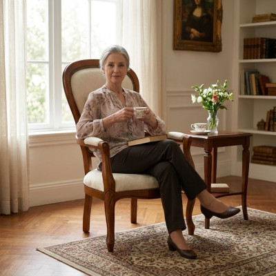 Salle à manger chaise Chaise classique avec accoudoir Fauteuil en tissu designer Meuble fauteuil