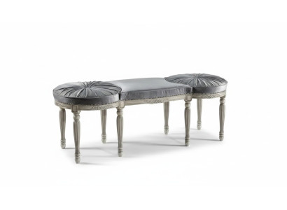 Conception de siège de banc gris classique avec tissu d'ameublement rembourré en textile nouveau