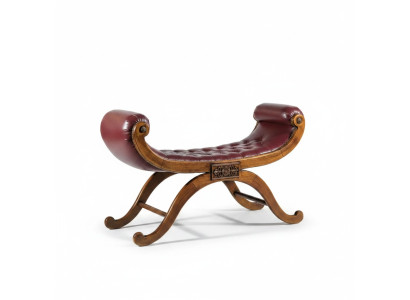 Banquette brune, tabouret classique r, siège de style Antil meubles de banc rembourrés en tissu