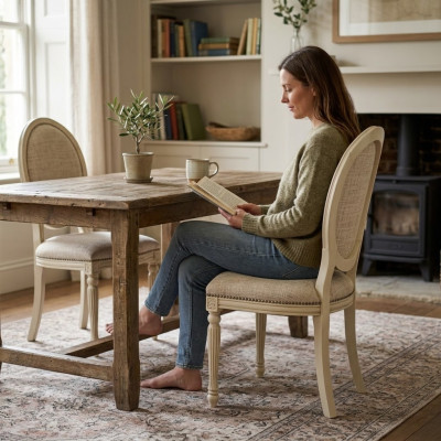 Chaise Salle à manger Chaise rembourrée Classique r nouveau Meubles Siège textile Fauteuil